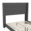 Pemberly Row Full Upholstered Platform Bed with Wingback Headboard in Charcoal
