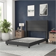 Pemberly Row Full Upholstered Platform Bed with Wingback Headboard in Charcoal