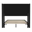 Pemberly Row Full Upholstered Platform Bed with Wingback Headboard in Charcoal