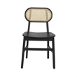 Pemberly Row 2 Pack Cane Rattan Event Chairs with Wood Backs and Seats