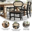 Pemberly Row 2 Pack Cane Rattan Event Chairs with Wood Backs and Seats