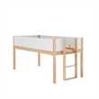 Pemberly Row Twin Over Twin Solid Wood Bunk Bed Frame for Kids in White/Natural