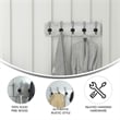 Pemberly Row Vintage Wall Mounted Coat Rack with 5 Hooks in Whitewashed