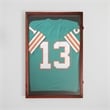 Pemberly Row 24x36 Wooden Jersey Display Case with Foam Board & Lock in Mahogany