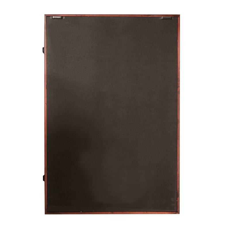 Pemberly Row 24x36 Wooden Jersey Display Case with Foam Board & Lock in Mahogany