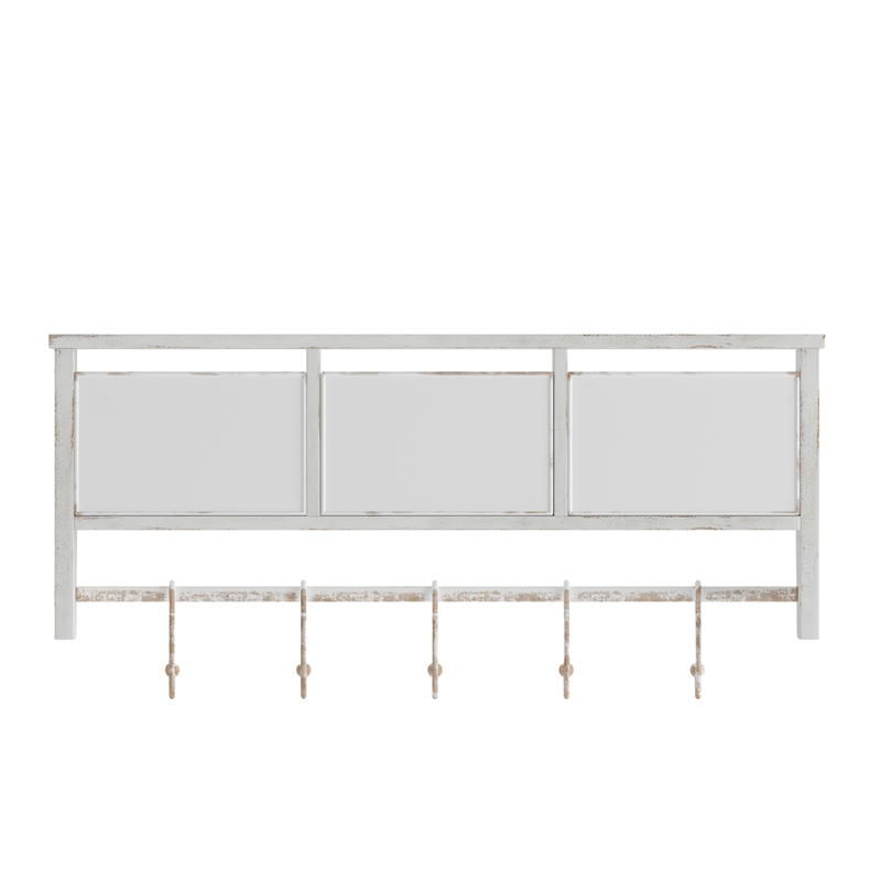 Pemberly Row Wall Mounted Coat Rack with Shelf Wire Baskets and Hooks