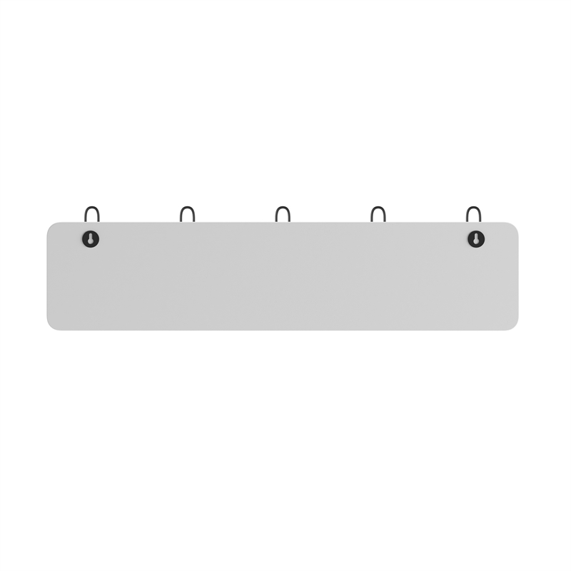 Pemberly Row Vintage Wall Mounted Storage Rack with 5 Hooks in White