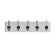 Pemberly Row Vintage Wall Mounted Storage Rack with 5 Hooks in White