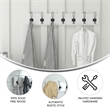 Pemberly Row Vintage Wall Mounted Storage Rack with 7 Hooks in White