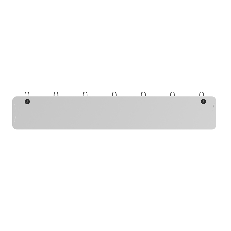 Pemberly Row Vintage Wall Mounted Storage Rack with 7 Hooks in White