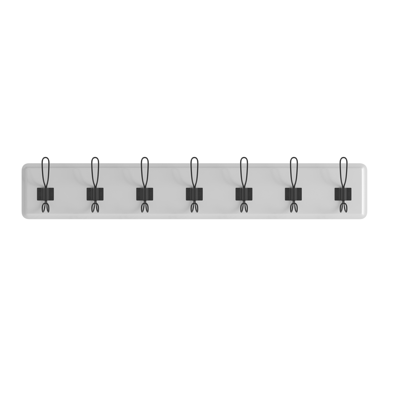 Pemberly Row Vintage Wall Mounted Storage Rack with 7 Hooks in White