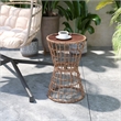 Pemberly Row Boho Rattan Rope Bistro Set with Side Table in Natural