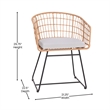 Pemberly Row Boho Rattan Rope Bistro Set with Side Table in Natural