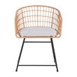 Pemberly Row Boho Rattan Rope Bistro Set with Side Table in Natural