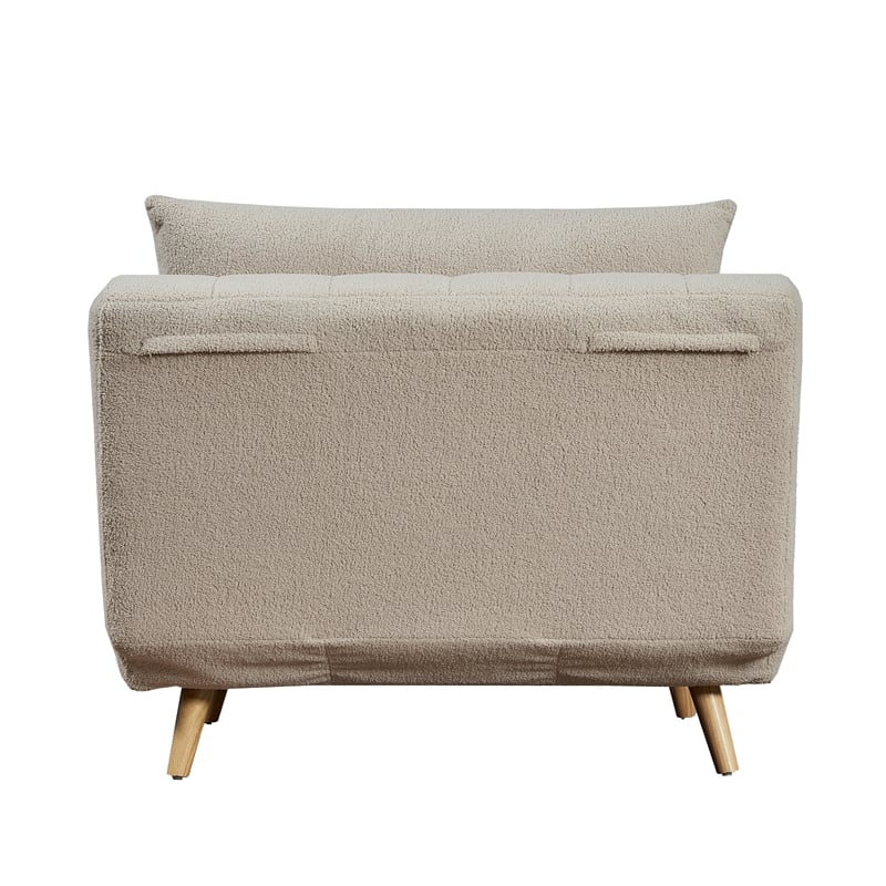 Pemberly Row Convertible Tri-Fold Chair with Pillow and Hideaway Legs