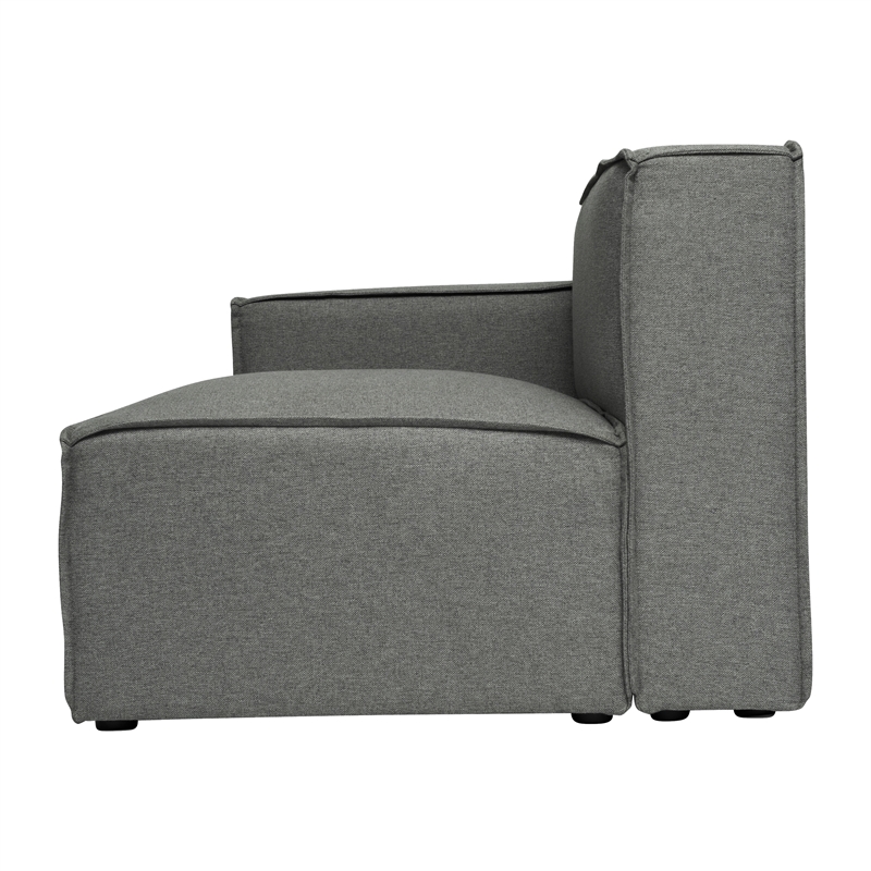 Pemberly Row Modular Sectional Sofa Left Side Chair with Armrest in Dark Gray