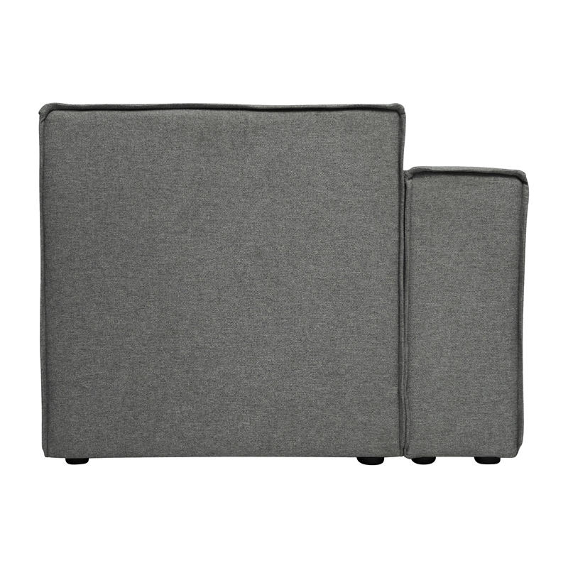Pemberly Row Modular Sectional Sofa Left Side Chair with Armrest in Dark Gray
