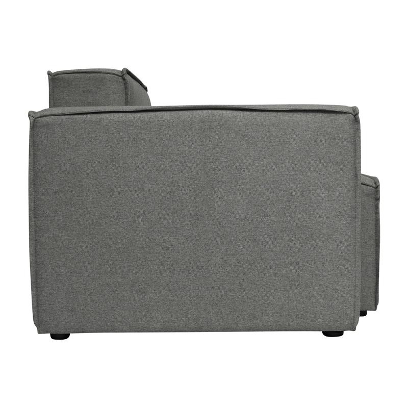 Pemberly Row Modular Sectional Sofa Left Side Chair with Armrest in Dark Gray