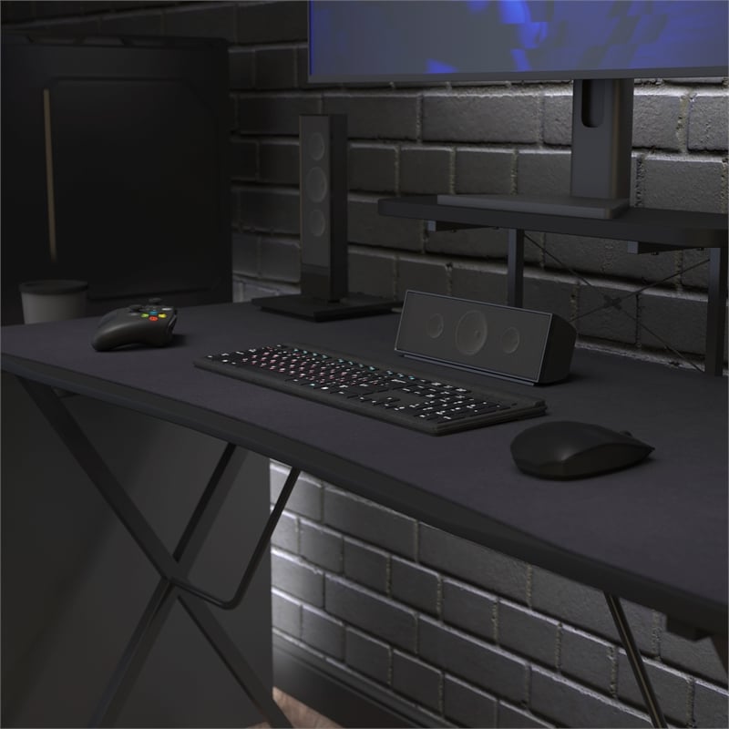 Pemberly Row Full Desktop Anti-Slip Rubber Mouse Pad with Micro Weave in Black