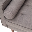 Pemberly Row Compact Upholstered Tufted Sofa with Wooden Legs in Slate Gray