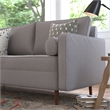 Pemberly Row Compact Upholstered Tufted Sofa with Wooden Legs in Slate Gray