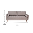 Pemberly Row Compact Upholstered Tufted Sofa with Wooden Legs in Slate Gray