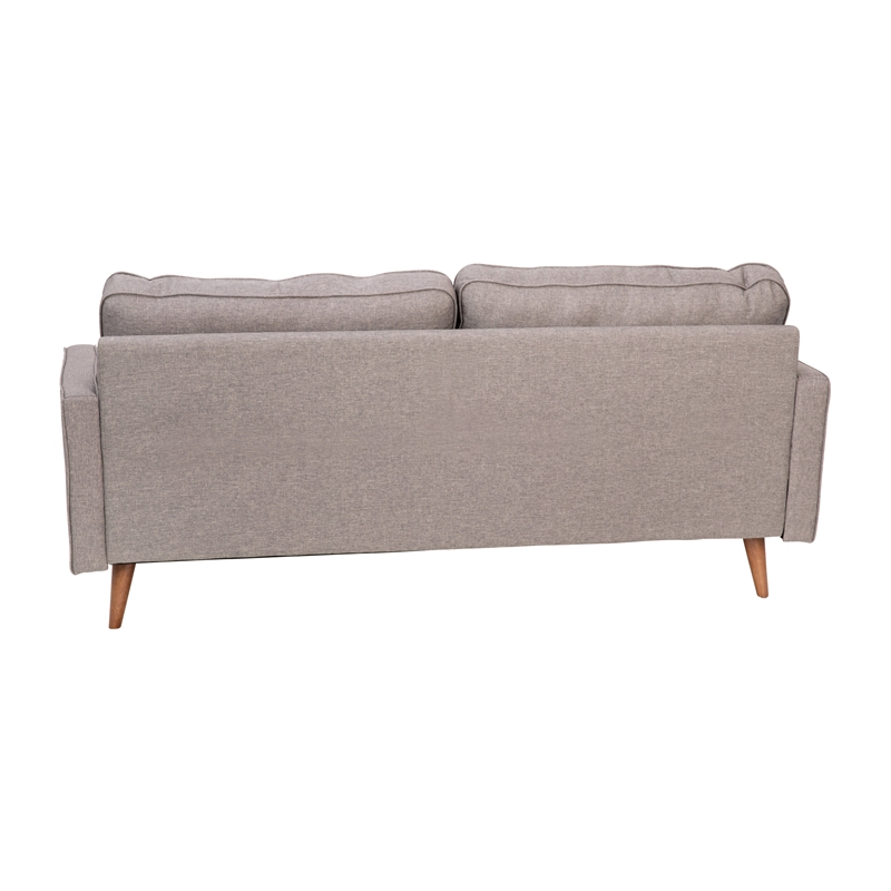 Pemberly Row Compact Upholstered Tufted Sofa with Wooden Legs in Slate Gray