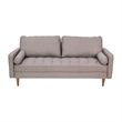 Pemberly Row Compact Upholstered Tufted Sofa with Wooden Legs in Slate Gray
