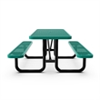 Pemberly Row 6' Expanded Mesh Metal Picnic Table with Anchors in Green