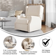 Pemberly Row Wingback Manual Rocking Glider Recliner with 360 Swivel in Cream
