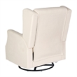 Pemberly Row Wingback Manual Rocking Glider Recliner with 360 Swivel in Cream