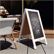 Pemberly Row Whitewashed Wood A-Frame Magnetic Chalkboard Set with Markers