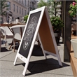 Pemberly Row Whitewashed Wood A-Frame Magnetic Chalkboard Set with Markers
