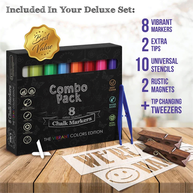 Pemberly Row Whitewashed Wood A-Frame Magnetic Chalkboard Set with Markers