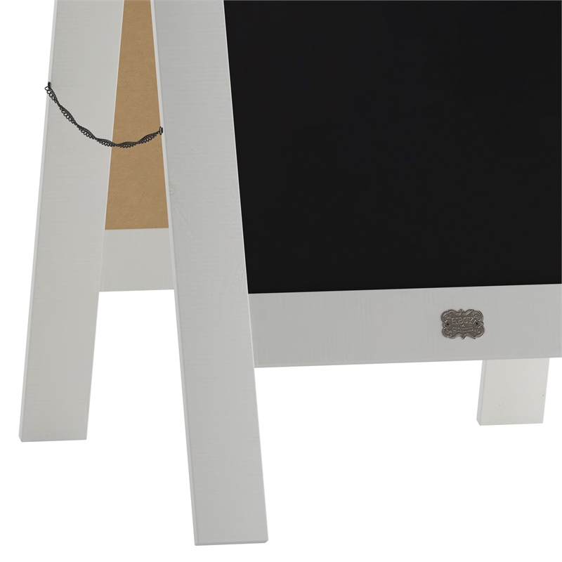 Pemberly Row White Wood A-Frame Magnetic Chalkboard Set with Markers & Stencils