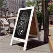 Pemberly Row White Wood A-Frame Magnetic Chalkboard Set with Markers & Stencils