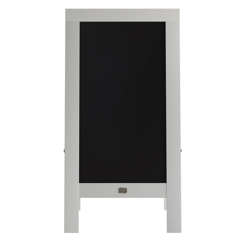 Pemberly Row White Wood A-Frame Magnetic Chalkboard Set with Markers & Stencils