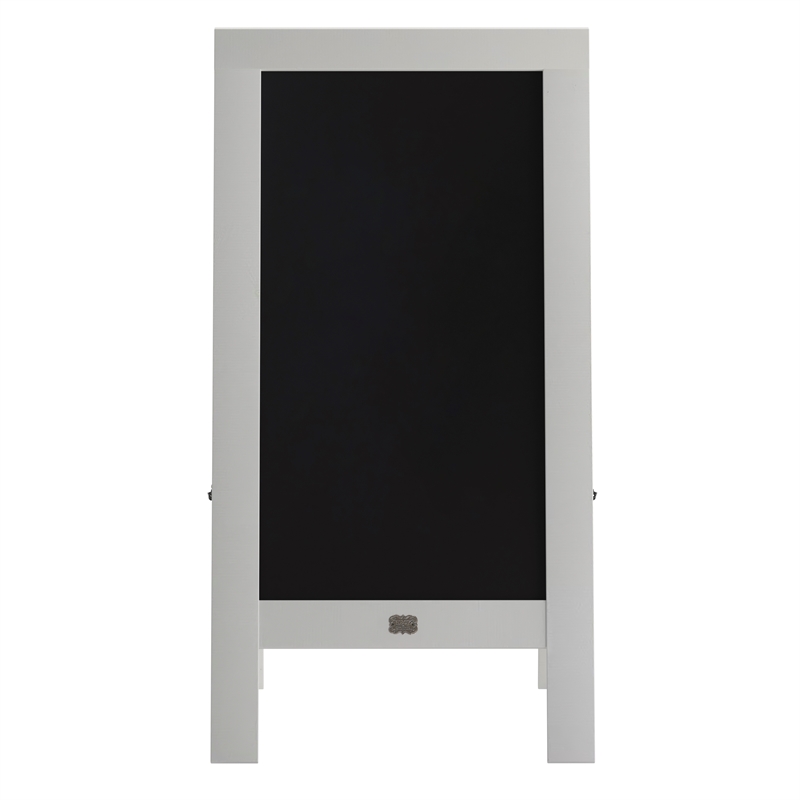 Pemberly Row White Wood A-Frame Magnetic Chalkboard Set with Markers & Stencils
