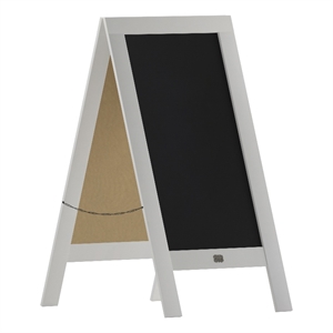 Pemberly Row White Wood A-Frame Magnetic Chalkboard Set with Markers & Stencils