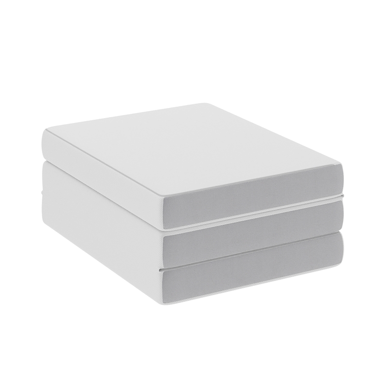 Pemberly Row Tri-Fold Cooling Memory Foam Cot Mattress in a Box