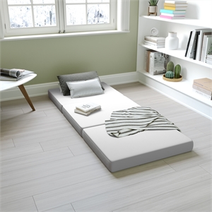 Pemberly Row Tri-Fold Cooling Memory Foam Cot Mattress in a Box