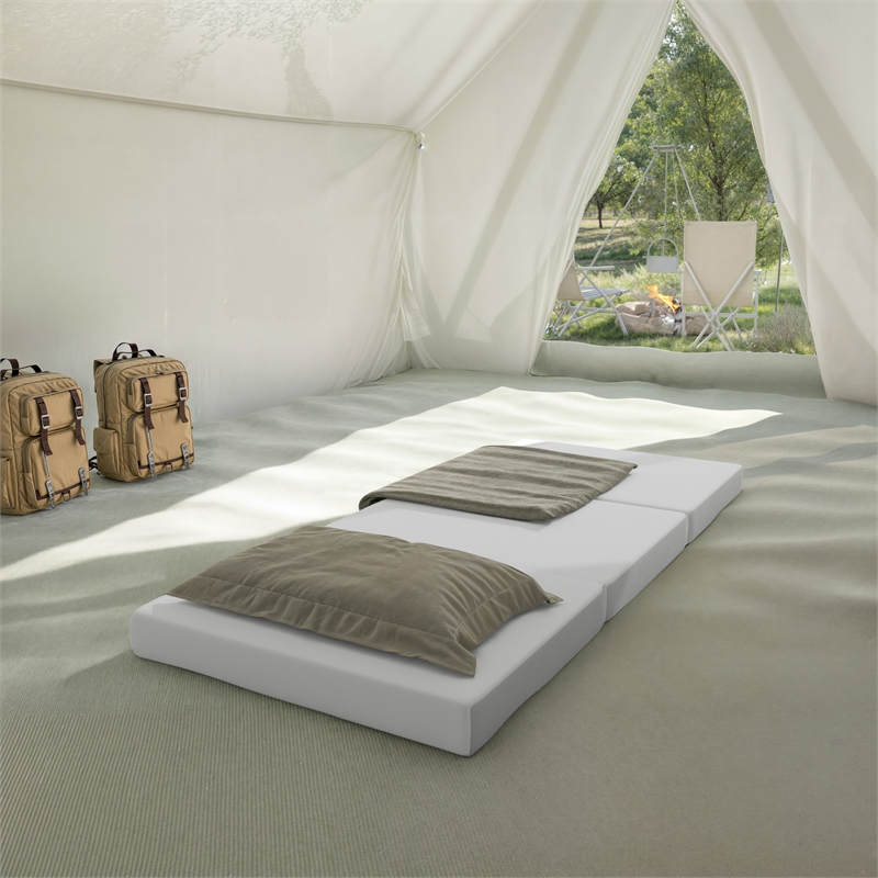 Pemberly Row Tri-Fold Cooling Memory Foam Cot Mattress in a Box