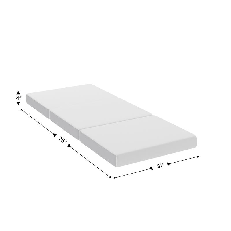 Pemberly Row Tri-Fold Cooling Memory Foam Cot Mattress in a Box