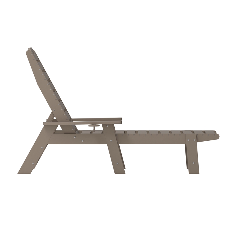 Pemberly Row 3 Piece Adirondack Set with 2 Loungers & Table in Brown