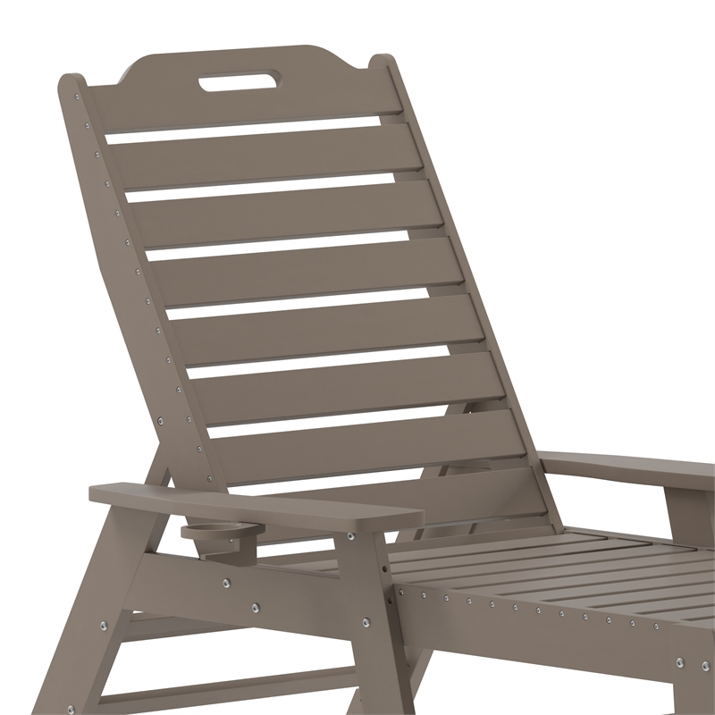 Pemberly Row 3 Piece Adirondack Set with 2 Loungers & Table in Brown