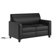 Pemberly Row Loveseat with Clean Line Stitched Frame in Black