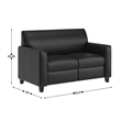 Pemberly Row Loveseat with Clean Line Stitched Frame in Black
