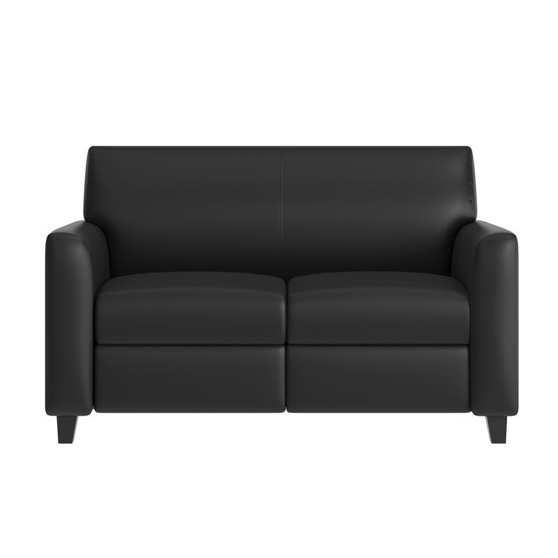 Pemberly Row Loveseat with Clean Line Stitched Frame in Black