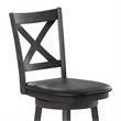 Pemberly Row Wooden Swivel Counter Stools in Gray Wash Walnut/Black