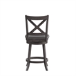 Pemberly Row Wooden Swivel Counter Stools in Gray Wash Walnut/Black